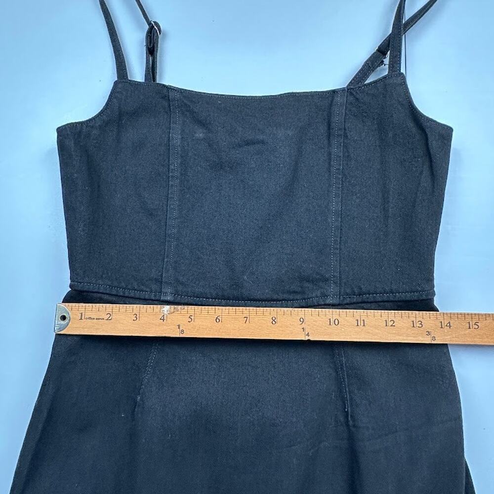 Reformation Jeans Dress Womens 6 Black Grazia Denim Midi Sleeveless Party Sexy - Picture 12 of 15